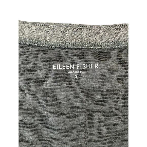 EILEEN FISHER Silver Gray 100% Linen Metallic Sleeveless Top Small #S3IZU Tank - Picture 5 of 8